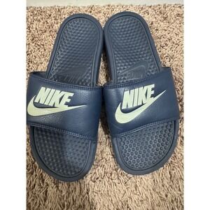 Nike Benassi JDI Slides Navy Blue Size 7 | Classic Comfort‎ Sandals